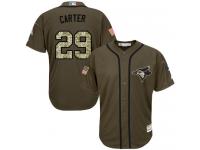 Youth Blue Jays #29 Joe Carter Green Salute to Service Stitched Baseball Jersey