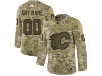 Youth Calgary Flames Adidas Customized Limited 2019 Camo Salute to Service Jersey