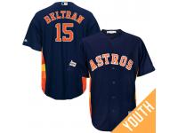 Youth Carlos Beltran #15 Houston Astros 2017 Postseason Navy Cool Base Jersey