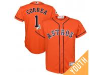 Youth Carlos Correa #1 Houston Astros 2017 World Series Bound Orange Cool Base Jersey