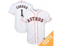 Youth Carlos Correa #1 Houston Astros 2017 World Series Bound White Cool Base Jersey