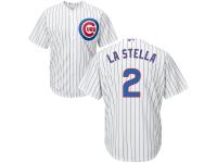 Youth Chicago Cubs Majestic White-Royal Cool Base #2 Tommy La Stella Jersey