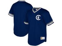 Youth Chicago Cubs Mitchell & Ness Navy Cooperstown Collection Mesh Wordmark V-Neck Jersey