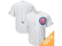 Youth Chicago Cubs White 2017 Postseason Patch Cool Base Team Jersey