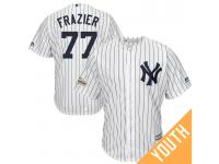 Youth Clint Frazier #77 New York Yankees 2017 Postseason White Cool Base Jersey