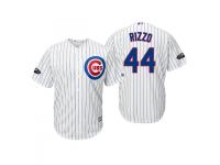 Youth Cubs 2018 Postseason Home White Anthony Rizzo Cool Base Jersey