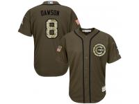 Youth Cubs #8 Andre Dawson Green Salute to Service Stitched Baseball Jersey