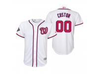 Youth Custom Washington Nationals White 2019 World Series Cool Base Jersey