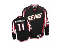 Youth Daniel Alfredsson Authentic Black Reebok Jersey NHL Ottawa Senators #11 Third