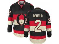 Youth Dylan DeMelo Authentic Black Reebok Jersey NHL Ottawa Senators #2 Third