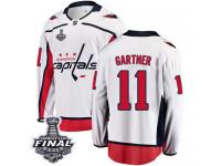Youth Fanatics Branded Washington Capitals #11 Mike Gartner White Away Breakaway 2018 Stanley Cup Final NHL Jersey