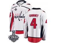 Youth Fanatics Branded Washington Capitals #4 Taylor Chorney White Away Breakaway 2018 Stanley Cup Final NHL Jersey