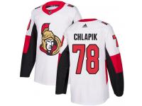 Youth Filip Chlapik Authentic White Reebok Jersey NHL Ottawa Senators #78 Away