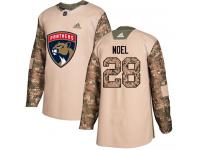 Youth Florida Panthers #28 Serron Noel Adidas Camo Authentic Veterans Day Practice NHL Jersey