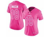 Youth Girl Nike Baltimore Ravens #18 Jeremy Maclin Limited Pink Rush Fashion NFL Jersey