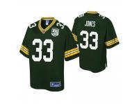 Youth Green Bay Packers Aaron Jones Green 100th Anniversary Pro Line Jersey