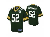 Youth Green Bay Packers Clay Matthews III Green 100th Anniversary Pro Line Jersey