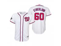 Youth Hunter Strickland Washington Nationals White 2019 World Series Cool Base Jersey