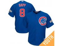 Youth Ian Happ #8 Chicago Cubs 2017 Postseason Royal Cool Base Jersey