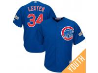 Youth Jon Lester #34 Chicago Cubs 2017 Postseason Royal Cool Base Jersey