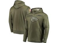 Youth Kansas City Chiefs Nike Olive Salute to Service Sideline Therma Performance Pullover Hoodie