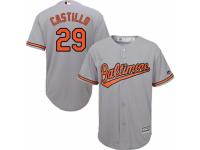 Youth Majestic Baltimore Orioles #29 Welington Castillo Grey Road Cool Base MLB Jersey
