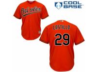Youth Majestic Baltimore Orioles #29 Welington Castillo Orange Alternate Cool Base MLB Jersey