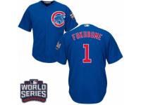 Youth Majestic Chicago Cubs #1 Kosuke Fukudome Authentic Royal Blue Alternate 2016 World Series Bound Cool Base MLB Jersey