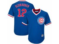 Youth Majestic Chicago Cubs #12 Kyle Schwarber Royal Blue Cooperstown Cool Base MLB Jersey