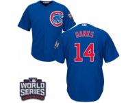 Youth Majestic Chicago Cubs #14 Ernie Banks Authentic Royal Blue Alternate 2016 World Series Bound Cool Base MLB Jersey