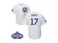 Youth Majestic Chicago Cubs #17 Mark Grace Authentic White Home 2016 World Series Champions Cool Base MLB Jersey