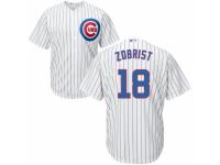 Youth Majestic Chicago Cubs #18 Ben Zobrist White Home Cool Base MLB Jersey