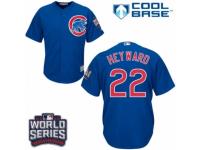 Youth Majestic Chicago Cubs #22 Jason Heyward Authentic Royal Blue Alternate 2016 World Series Bound Cool Base MLB Jersey