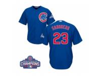 Youth Majestic Chicago Cubs #23 Ryne Sandberg Authentic Royal Blue Alternate 2016 World Series Champions Cool Base MLB Jersey