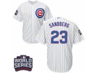 Youth Majestic Chicago Cubs #23 Ryne Sandberg Authentic White Home 2016 World Series Bound Cool Base MLB Jersey