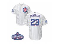 Youth Majestic Chicago Cubs #23 Ryne Sandberg Authentic White Home 2016 World Series Champions Cool Base MLB Jersey