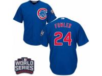 Youth Majestic Chicago Cubs #24 Dexter Fowler Authentic Royal Blue Alternate 2016 World Series Bound Cool Base MLB Jersey