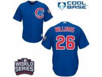 Youth Majestic Chicago Cubs #26 Billy Williams Authentic Royal Blue Alternate 2016 World Series Bound Cool Base MLB Jersey