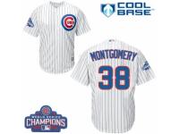 Youth Majestic Chicago Cubs #38 Mike Montgomery White Home 2016 World Series Champions Cool Base MLB Jersey