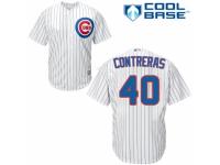 Youth Majestic Chicago Cubs #40 Willson Contreras White Home Cool Base MLB Jersey