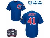 Youth Majestic Chicago Cubs #41 John Lackey Authentic Royal Blue Alternate 2016 World Series Bound Cool Base MLB Jersey