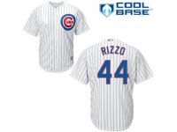 Youth Majestic Chicago Cubs #44 Anthony Rizzo White Home Cool Base MLB Jersey