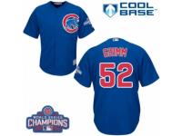 Youth Majestic Chicago Cubs #52 Justin Grimm Authentic Royal Blue Alternate 2016 World Series Champions Cool Base MLB Jersey