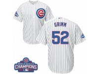 Youth Majestic Chicago Cubs #52 Justin Grimm Authentic White Home 2016 World Series Champions Cool Base MLB Jersey