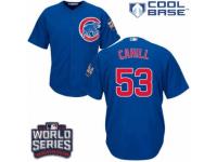 Youth Majestic Chicago Cubs #53 Trevor Cahill Authentic Royal Blue Alternate 2016 World Series Bound Cool Base MLB Jersey