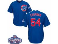 Youth Majestic Chicago Cubs #54 Aroldis Chapman Royal Blue Alternate 2016 World Series Champions Cool Base MLB Jersey