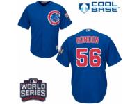 Youth Majestic Chicago Cubs #56 Hector Rondon Authentic Royal Blue Alternate 2016 World Series Bound Cool Base MLB Jersey