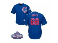 Youth Majestic Chicago Cubs #68 Jorge Soler Authentic Royal Blue Alternate 2016 World Series Champions Cool Base MLB Jersey