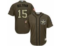 Youth Majestic Houston Astros #15 Carlos Beltran Authentic Green Salute to Service MLB Jersey