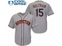 Youth Majestic Houston Astros #15 Carlos Beltran Authentic Grey Road Cool Base MLB Jersey